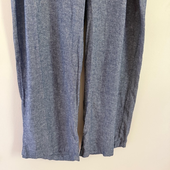 NWT Old Navy Linen Wide Leg Drawstring Elastic Waist Pockets Blue Size XXL Tall - Picture 7 of 8